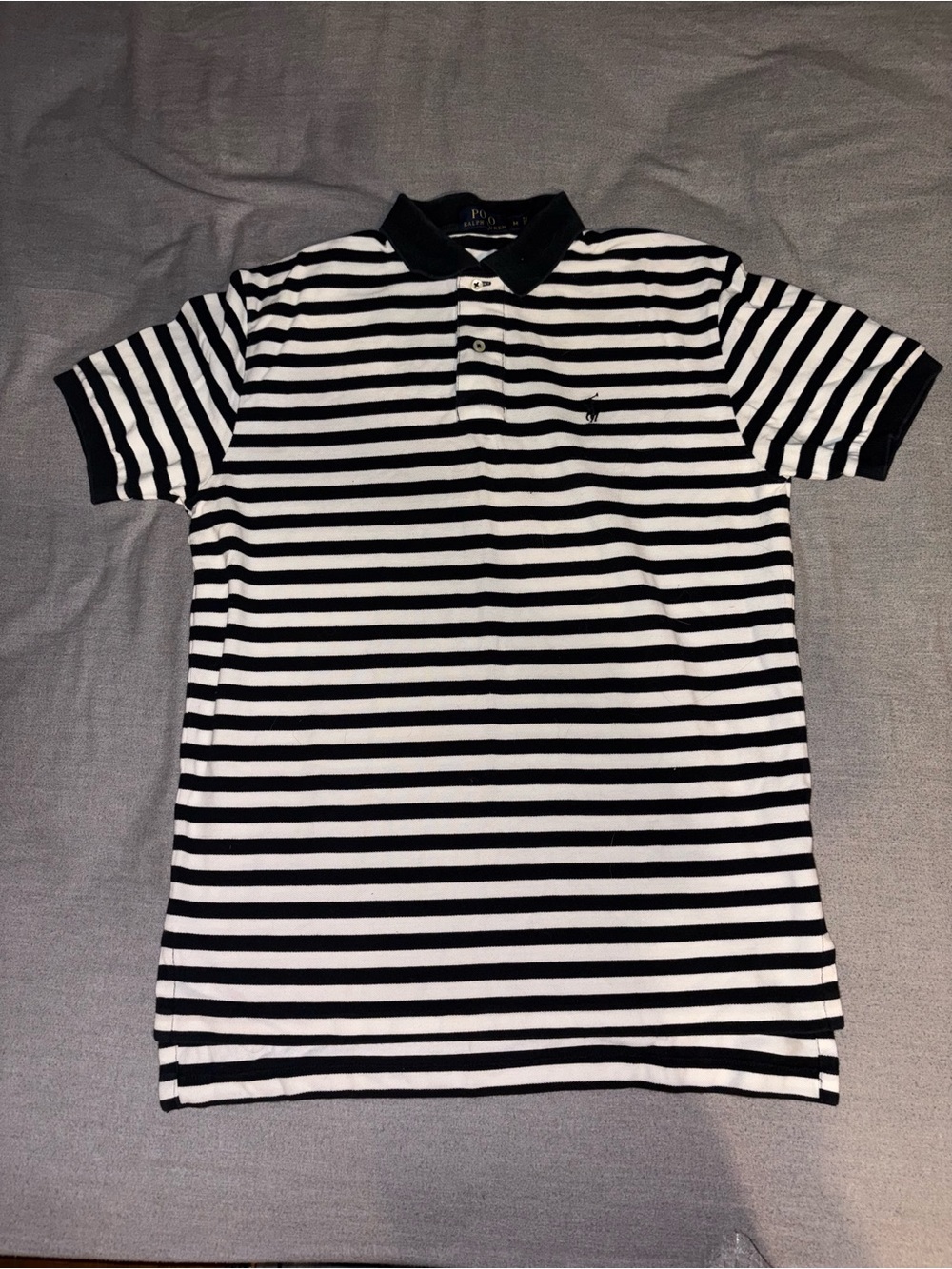 Polo by Ralph Lauren Black & White Horizontal Stripe Polo